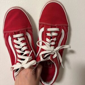 Vans Women's Red Canvas Sneakers